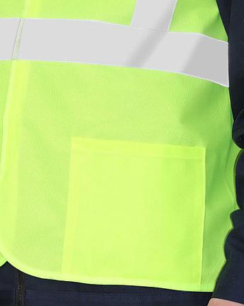 Жилет сигнальный SIRIUS класс 2, 3 СОП (трик.120 гр/м2, карманы) лимонный, фото 2