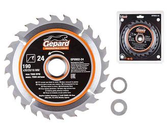 Диск пильный 190х30/20/16 мм 24 зуб. по дереву GEPARD