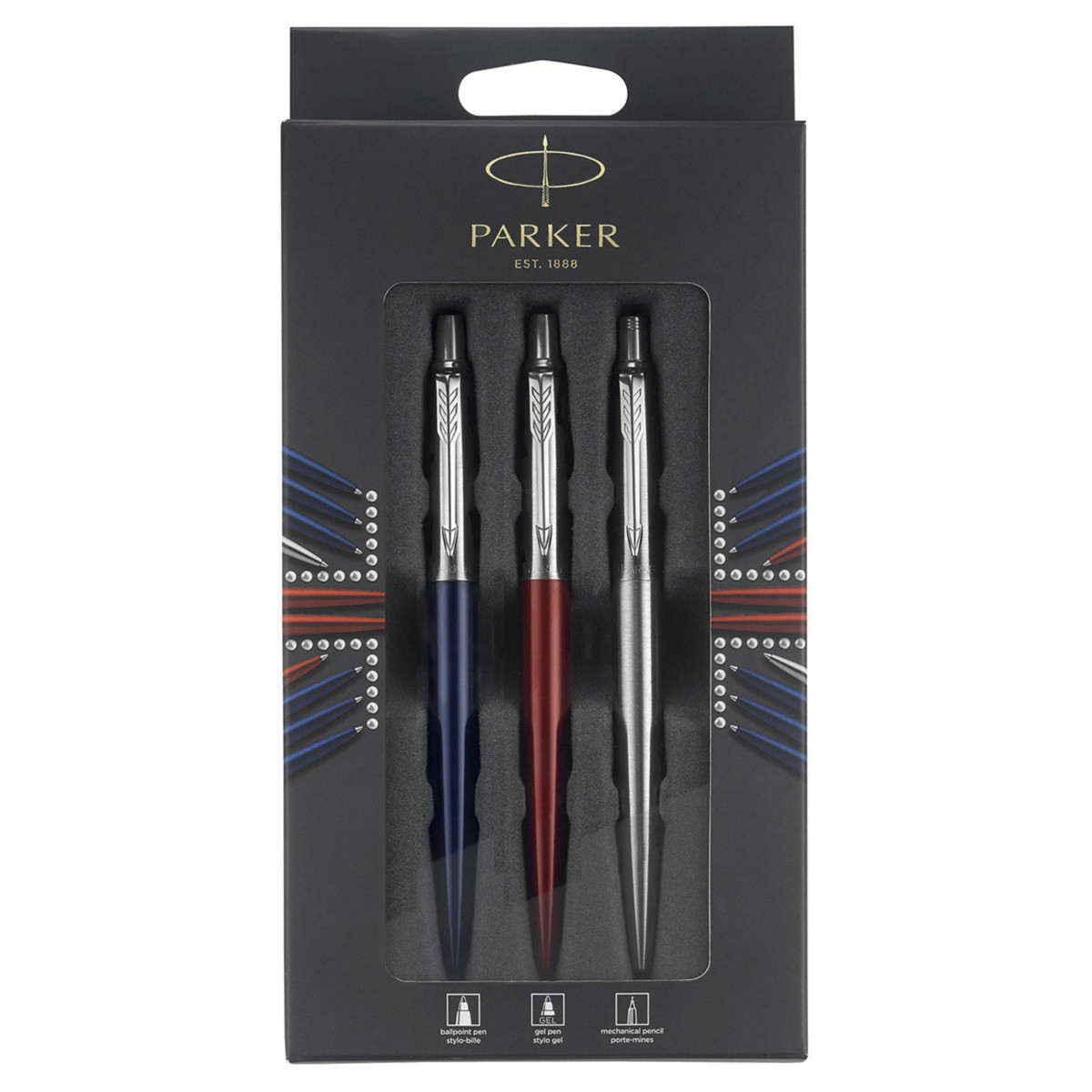 Набор Parker Jotter London Trio: шариковая ручка + гелевая ручка + механический карандаш, подарочная упаковка