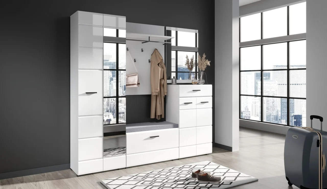 Прихожая  "Йорк" Империал (белый жемчуг/белый глянец)