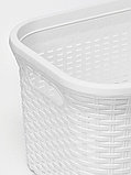 Корзина для глаженого белья «Ротанг», 32 л, 50×32.3×24.5 см, белая, фото 4