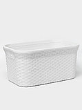Корзина для глаженого белья «Ротанг», 32 л, 50×32.3×24.5 см, белая, фото 5