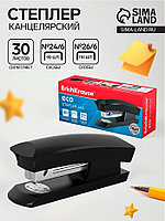 Степлер канцелярский № 24/6, 26/6, ErichKrause ECO, металлический корпус, до 30 листов, чёрный