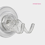 Держатель - крючок самоклеящийся Доляна Elemental, 6.3×6.5 см, прозрачный, фото 3