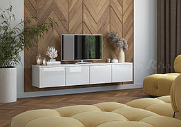 Тумба под ТВ Альба-1 - Белый глянец / Белый (Рикко)