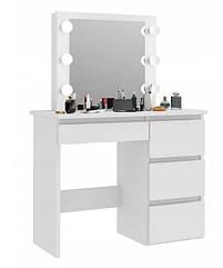Косметический стол Аванта с подсветкой - Белый шагрень (Рикко)