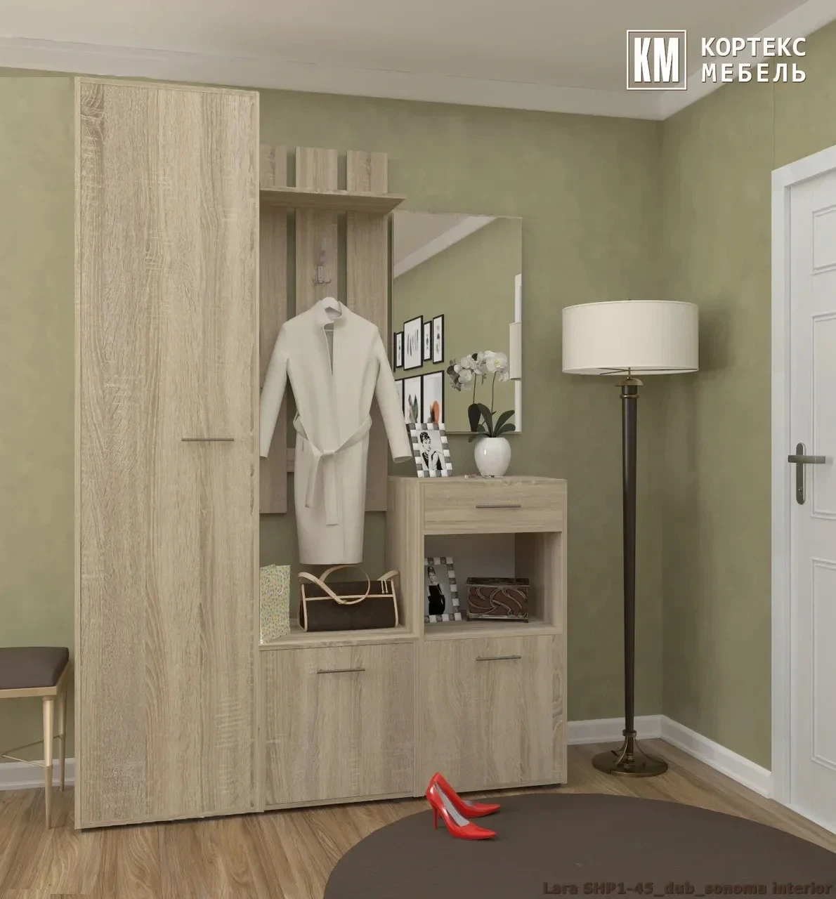 Прихожая Лара 4 (1,5 м.) Кортекс-Мебель "дуб сонома"