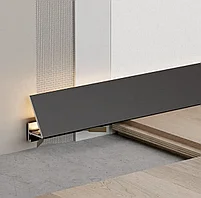 МИКРО ПЛИНТУС L с подсветкой, Черный матовый 16х25 мм. 2,4 м. (Пружинки в комплекте)