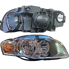 ПЕРЕДНЯЯ ФАРА (ПРАВАЯ) АУДИ А4 (В7)  2004-2006, Н7/Н7, желтый поворот, ZAD1109R