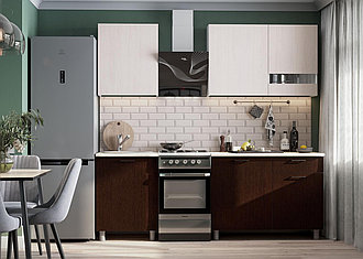 Кухонный гарнитур SV-МЕБЕЛЬ "Розалия" без столешницы (1,7 м) Ясень Анкор светлый/Дуб Венге