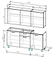 Кухонный гарнитур SV-МЕБЕЛЬ "Лаванда" Серия 2 (1,7 м) Белый/Дуб Делано/Чёрный матовый, фото 3
