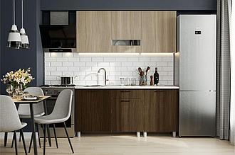 Кухонный гарнитур SV-МЕБЕЛЬ "Розалия" Серия 2 (1,7 м) Ясень Шимо св./Ясень Шимо т./Антарес