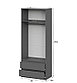 Шкаф NN Мебель (МС Денвер К) Серия 2 Графит серый, двухстворчатый с 2 ящ., фото 4