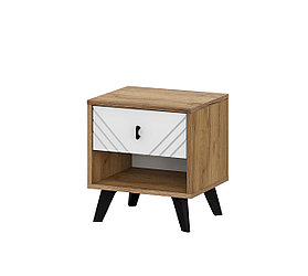 Тумба прикроватная NN Мебель (МС Байкал К) Дуб Золотой/Белый матовый