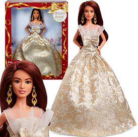 Коллекционная кукла Mattel Barbie Signature с каштановыми волосами в блестящем платье JBH97