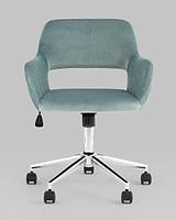 Офисное кресло Stool Group Ross chrome velvet Olive 61 (велюр серо-зеленый)