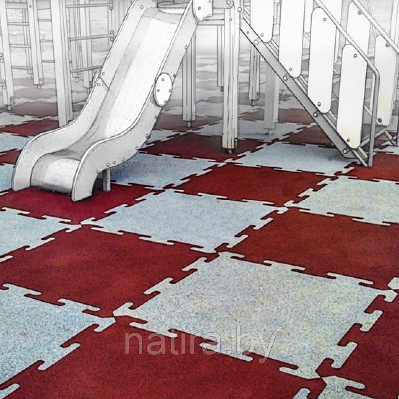 Резиновые маты PAVINETTI с замком S-пазл, размером 1080х1080мм, толщиной 16 мм - фото 2 - id-p239857312