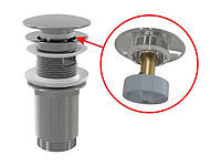 Водослив для умывальника click/clack 5/4, цельнометал. с большой заглушкой, Alcaplast, арт.A392C