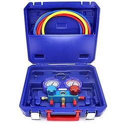 WK-P6003B Двухвентильный противоударный коллектор (шланг 150 см, манометр 80 мм, R22, R134A, R404A)