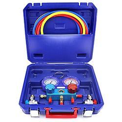 WK-P6001B Двух вентильный противоударный коллектор со шлангами 150 см  (3 шланга 1/4 SAE.)