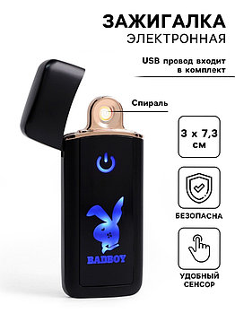 Зажигалка электронная BADBOY, USB, спираль, 3×7.3 см
