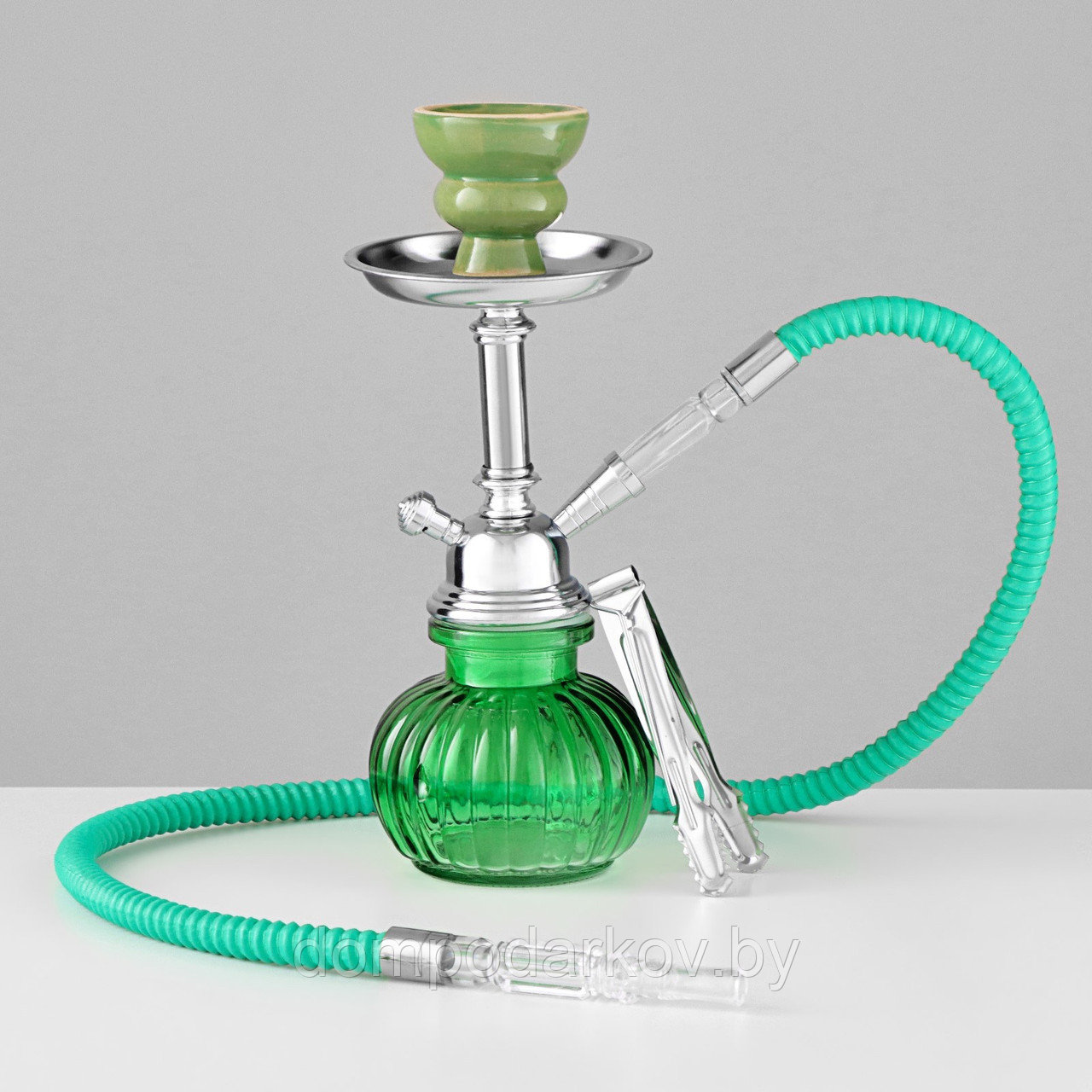 Кальян в сборе для курения комплект «Бостон», 25 см, зеленый