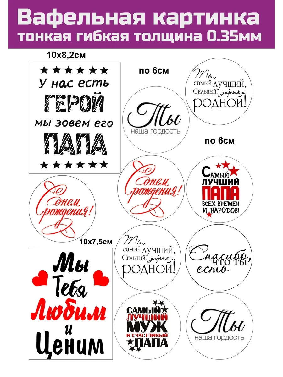 Вафельная картинка поздравления и пожелания на торт