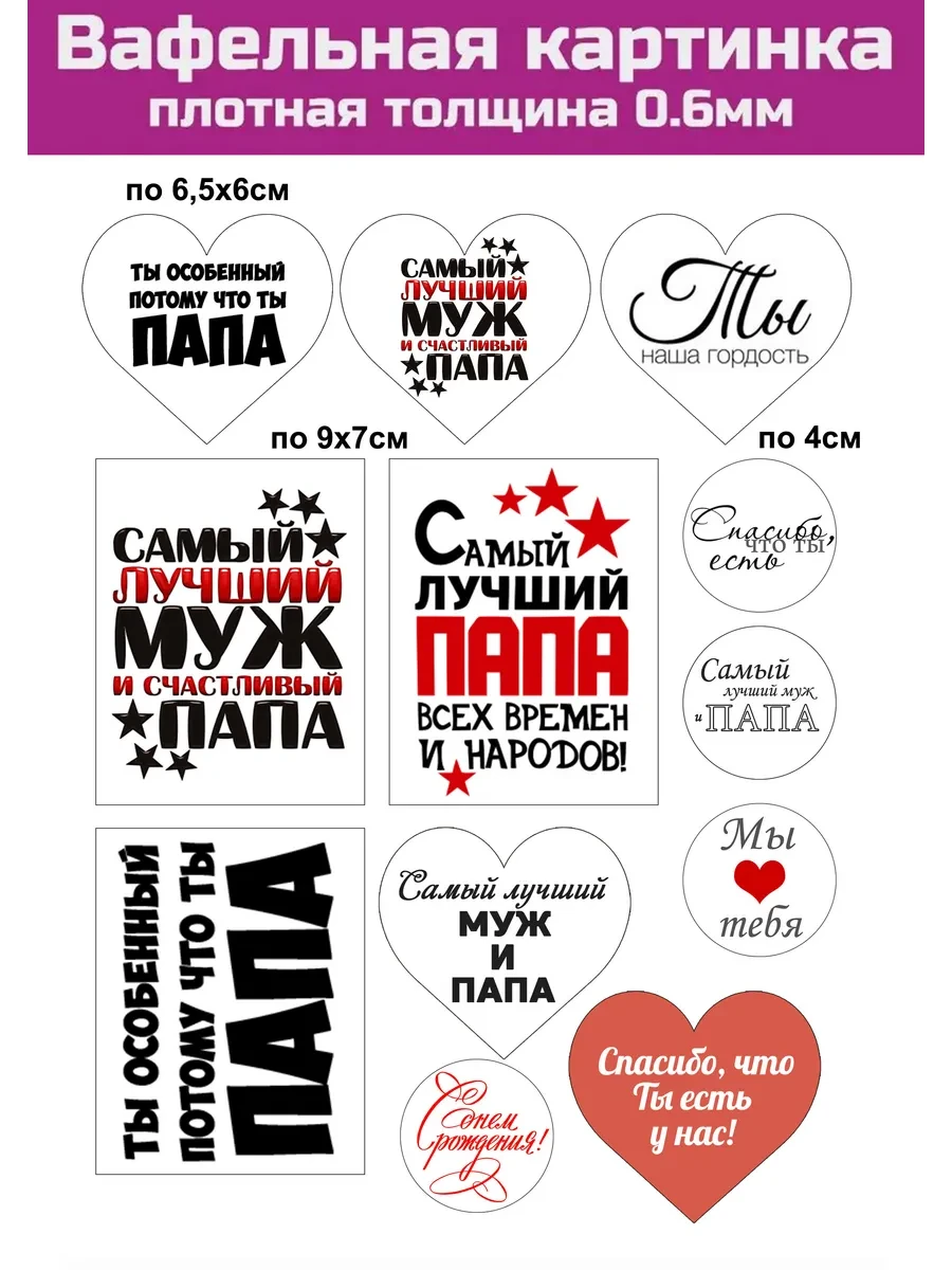 Вафельная печать на торт и капкейки с днем рождения