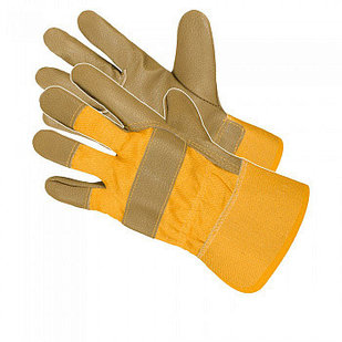 Перчатки кожаные комбинированные тканью RLM  Art.Mas (цвет желтый)