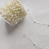 Жемчужная нить, 3+8 мм, 60м., шампань