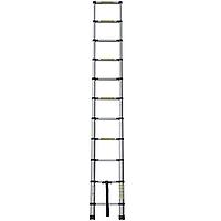 Лестница телескопическая 3,2 м односекционная алюминиевая 11 ступеней Новая Высота 2211111ТЛ