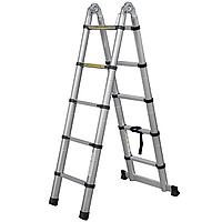 Лестница телескопическая 3,2/1,6 м двухсекционная алюминиевая 2x5 ступеней Новая Высота 2311205ТЛ