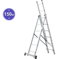 Лестница алюминиевая трехсекционная 3x6 ступеней NV123 Новая высота 1230306