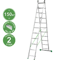 Лестница алюминиевая двухсекционная 2x11 ступеней NV2220 Новая высота 2220211