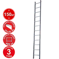Лестница профессиональная алюминиевая односекционная 12 ступеней NV321 Новая высота 3210112