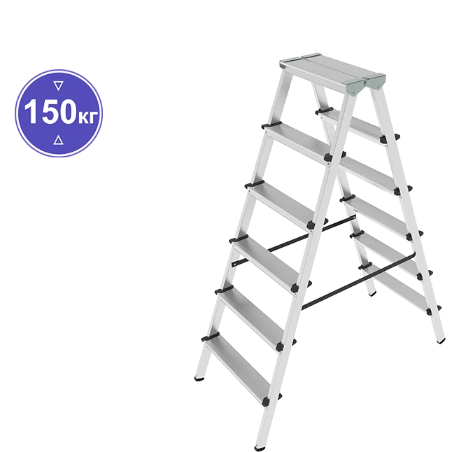 Стремянка алюминиевая двухсторонняя 2x5 ступеней NV 112 Новая высота 1120205