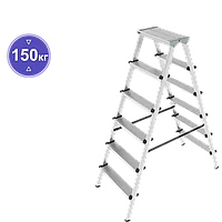 Стремянка алюминиевая двухсторонняя 2x5 ступеней NV 112 Новая высота 1120205