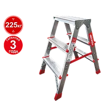 Стремянка профессиональная алюминиевая 2x3 ступени двухсторонняя NV312 Новая высота 3120203