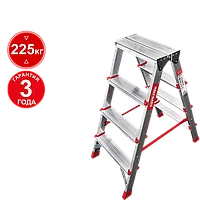 Стремянка профессиональная алюминиевая 2x4 ступени двухсторонняя NV312 Новая высота 3120204