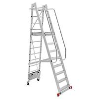 Передвижная профессиональная складная лестница-стремянка с площадкой NV354 Новая высота 3540111