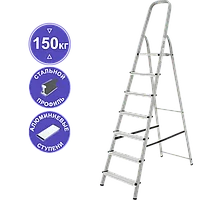 Стремянка алюминий-сталь 7 ступеней NV1130 Новая высота 1130107