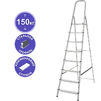 Стремянка алюминий-сталь 8 ступеней NV1130 Новая высота 1130108