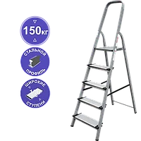 Стремянка алюминий-сталь 5 ступеней 130 мм NV1137 Новая высота 1137105