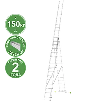 Лестница алюминиевая трехсекционная 3x15 ступеней NV2220 Новая высота 2230315