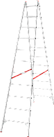 Стремянка алюминиевая двухсторонняя 2x11 ступеней профессиональная NV5123 Новая высота 5123211