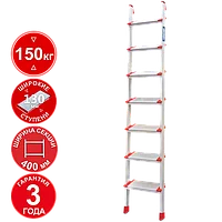 Лестница профессиональная алюминиевая односекционная 7 ступеней 130 мм NV3217 Новая высота 3217107