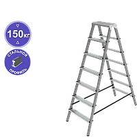 Стремянка стальная двухсторонняя 2x7 ступеней NV1160 Новая высота 1160207