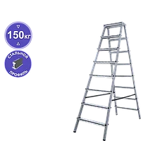 Стремянка стальная двухсторонняя 2x8 ступеней NV1160 Новая высота 1160208