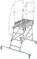 Индустриальная передвижная лестница-подмости 4 ступени с платформой и ограждением NV5510 Новая высота 5510104