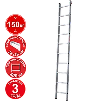 Лестница профессиональная алюминиевая односекционная 10 ступеней NV321 Новая высота 3210110
